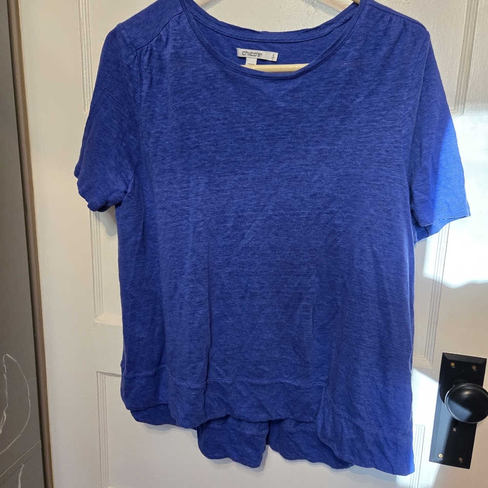Chico's Vibrant Blue Short Sleeve Top